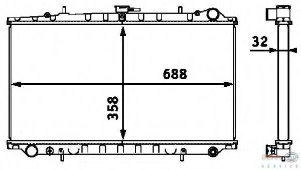 Радиатор, охлаждение двигателя BEHR HELLA SERVICE 8MK 376 718-471