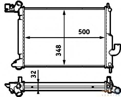 Радиатор, охлаждение двигателя BEHR HELLA SERVICE 8MK 376 718-721