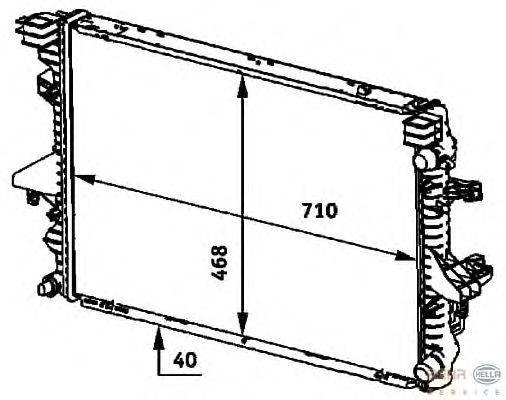 Радиатор, охлаждение двигателя BEHR HELLA SERVICE 8MK 376 719-161