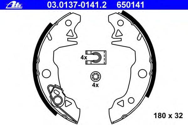 Комплект тормозных колодок ATE 03.0137-0141.2