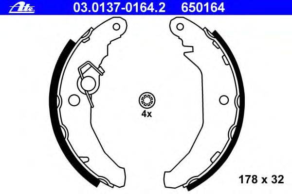 Комплект тормозных колодок ATE 03.0137-0164.2