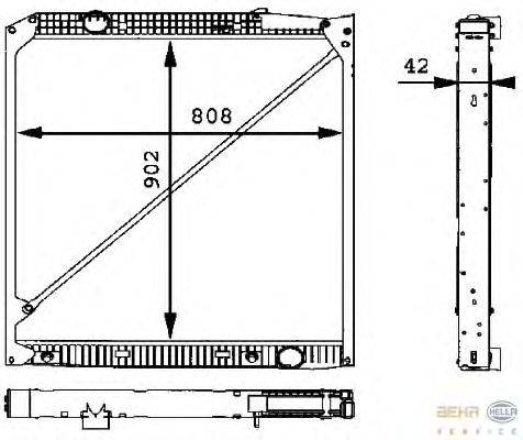 Радиатор, охлаждение двигателя BEHR HELLA SERVICE 8MK 376 721-221