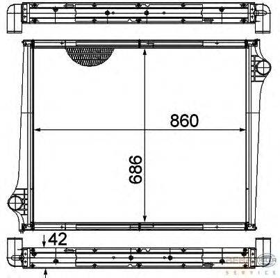 Радиатор, охлаждение двигателя BEHR HELLA SERVICE 8MK 376 724-611