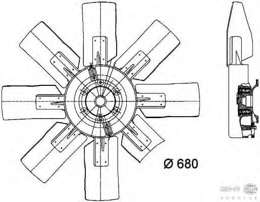 Вентилятор, охлаждение двигателя BEHR HELLA SERVICE 8MV 376 728-081