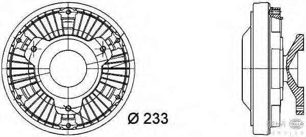 Сцепление, вентилятор радиатора BEHR HELLA SERVICE 8MV 376 728-381