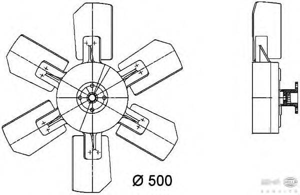 Вентилятор, охлаждение двигателя BEHR HELLA SERVICE 8MV 376 731-221