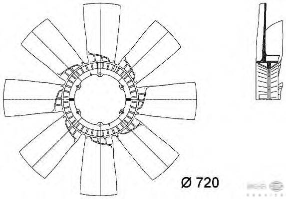 Крыльчатка вентилятора, охлаждение двигателя BEHR HELLA SERVICE 8MV 376 733-201