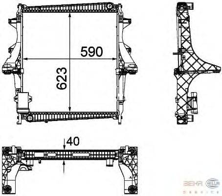 Радиатор, охлаждение двигателя BEHR HELLA SERVICE 8MK 376 756-111