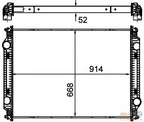 Радиатор, охлаждение двигателя BEHR HELLA SERVICE 8MK 376 761-611