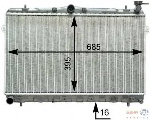 Радиатор, охлаждение двигателя BEHR HELLA SERVICE 8MK 376 762-081