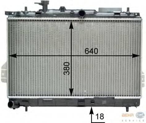Радиатор, охлаждение двигателя BEHR HELLA SERVICE 8MK 376 762-281