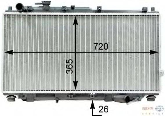 Радиатор, охлаждение двигателя BEHR HELLA SERVICE 8MK 376 763-531