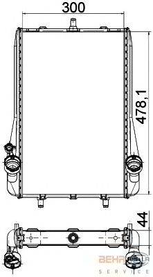 Радиатор, охлаждение двигателя BEHR HELLA SERVICE 8MK 376 765-131