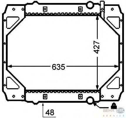 Радиатор, охлаждение двигателя BEHR HELLA SERVICE 8MK 376 774-321