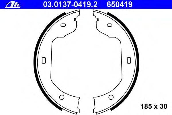 Комплект тормозных колодок, стояночная тормозная система ATE 03.0137-0419.2