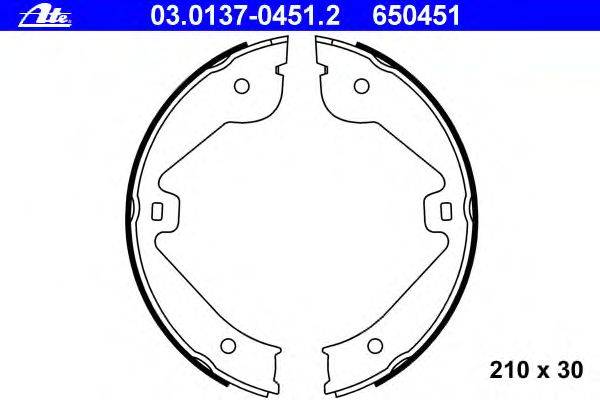 Комплект тормозных колодок, стояночная тормозная система ATE 03013704512