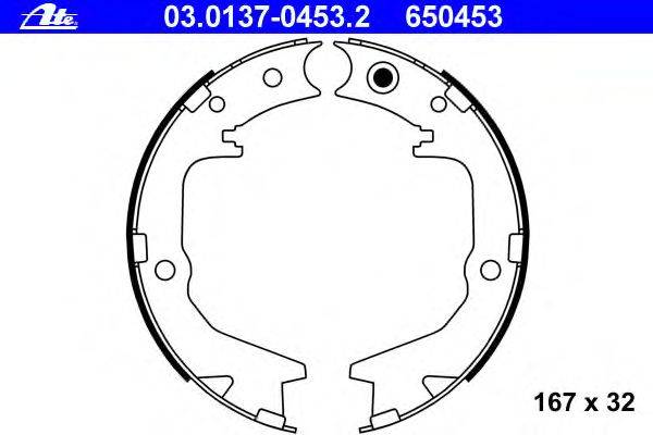 Комплект тормозных колодок, стояночная тормозная система ATE 03.0137-0453.2