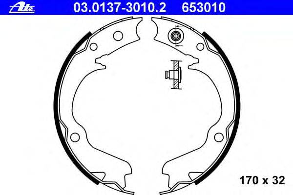 Комплект тормозных колодок, стояночная тормозная система ATE 03.0137-3010.2