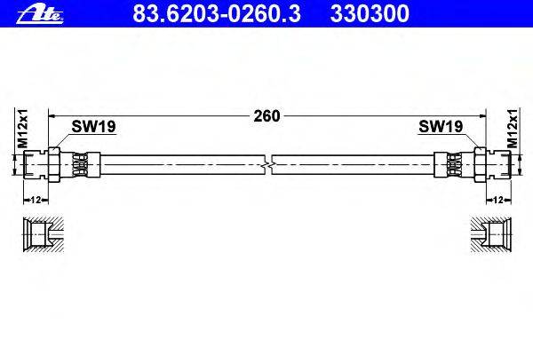 Тормозной шланг ATE 330300