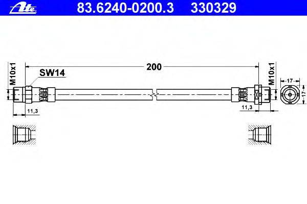 Тормозной шланг ATE 83.6240-0200.3