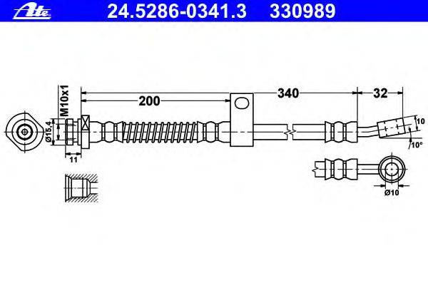 Тормозной шланг ATE 24.5286-0341.3