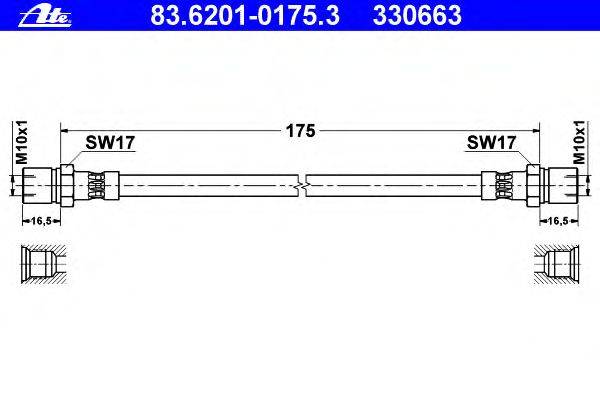 Тормозной шланг ATE 83.6201-0175.3