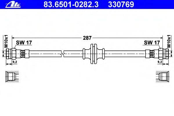 Тормозной шланг ATE 83.6501-0282.3