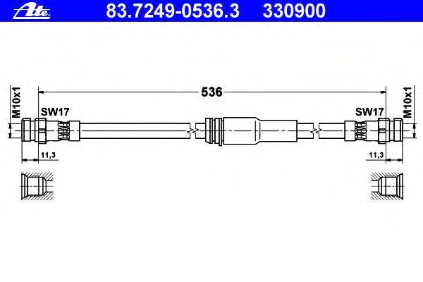 Тормозной шланг ATE 83.7249-0536.3