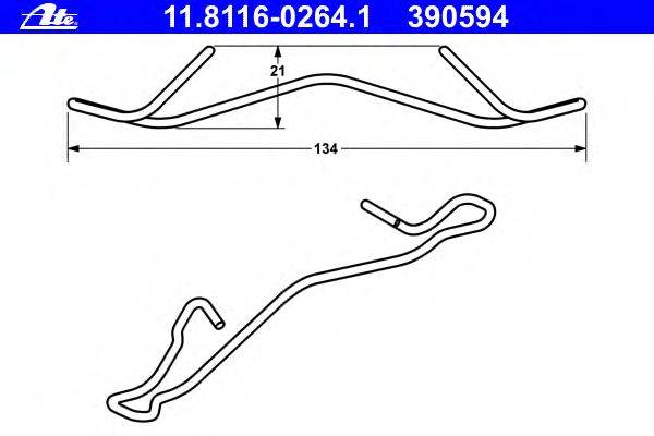 Пружина, тормозной суппорт ATE 11.8116-0264.1