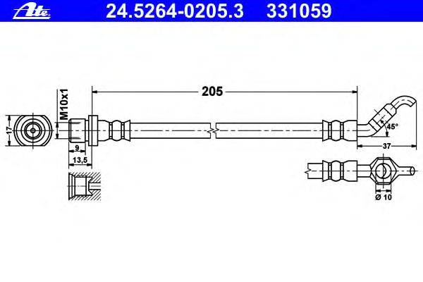 Тормозной шланг ATE 331059