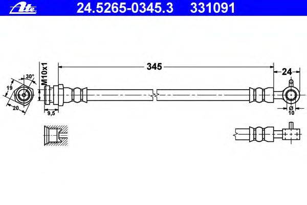 Тормозной шланг ATE 24.5265-0345.3