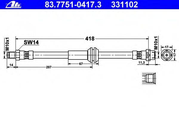 Тормозной шланг ATE 83.7751-0417.3