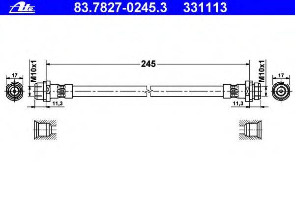 Тормозной шланг ATE 83.7827-0245.3