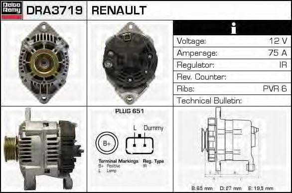 Генератор DELCO REMY DRA3719