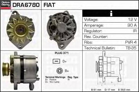 Генератор DELCO REMY DRA6780