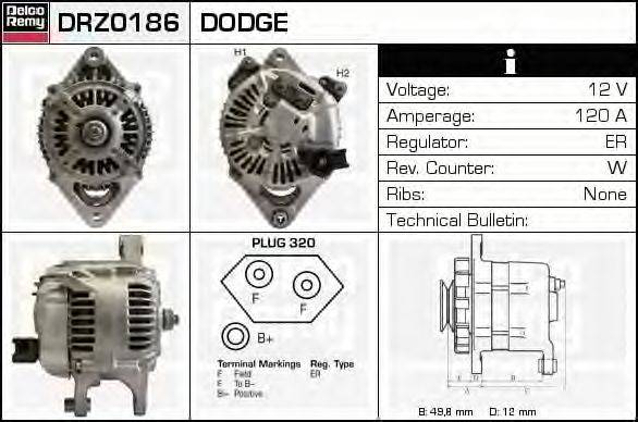 Генератор DELCO REMY DRZ0186