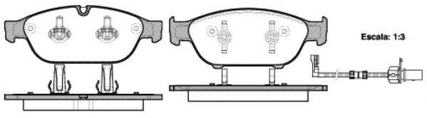 Комплект тормозных колодок, дисковый тормоз REMSA 144102
