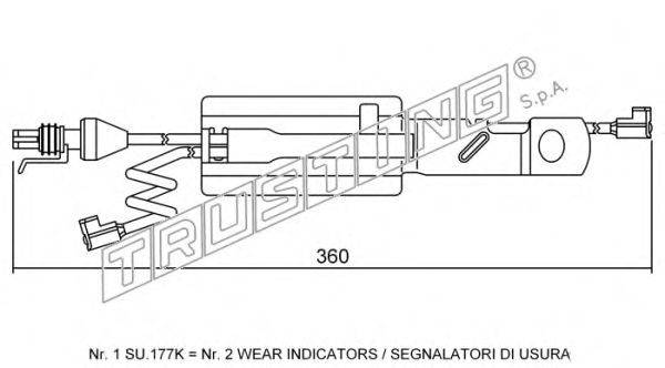 Сигнализатор, износ тормозных колодок TRUSTING SU.177K