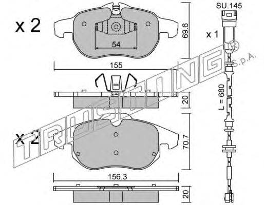 Комплект тормозных колодок, дисковый тормоз TRUSTING 556.4W