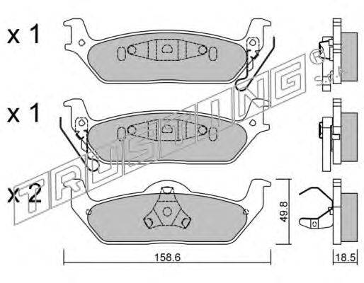 Комплект тормозных колодок, дисковый тормоз TRUSTING 877.0