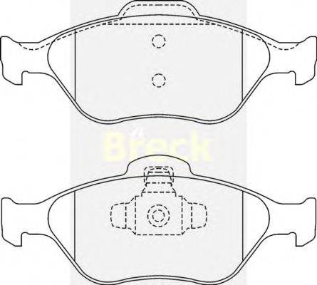 Комплект тормозных колодок, дисковый тормоз BRECK 232020070200