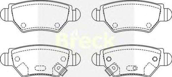 Комплект тормозных колодок, дисковый тормоз BRECK 23263