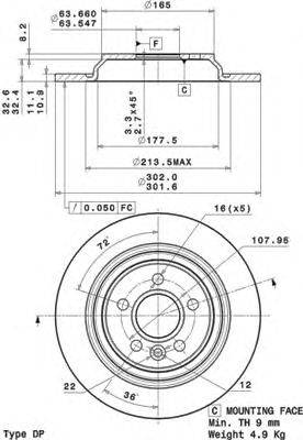 Тормозной диск AP 14966 V