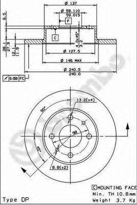 Тормозной диск BRECO BS 7328