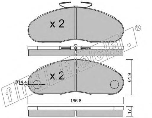 Комплект тормозных колодок, дисковый тормоз fri.tech. 113.2