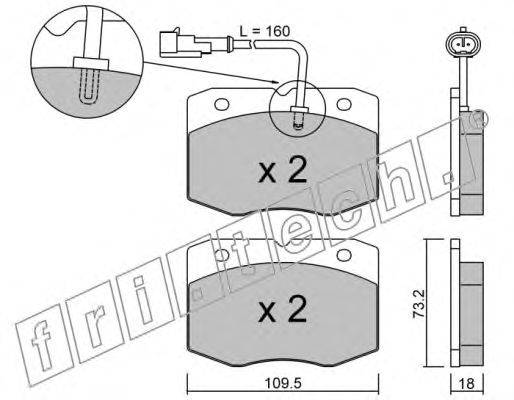Комплект тормозных колодок, дисковый тормоз fri.tech. 141.1
