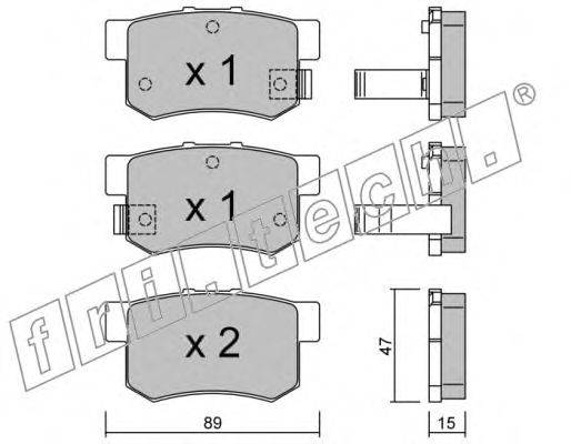 Комплект тормозных колодок, дисковый тормоз fri.tech. 21721