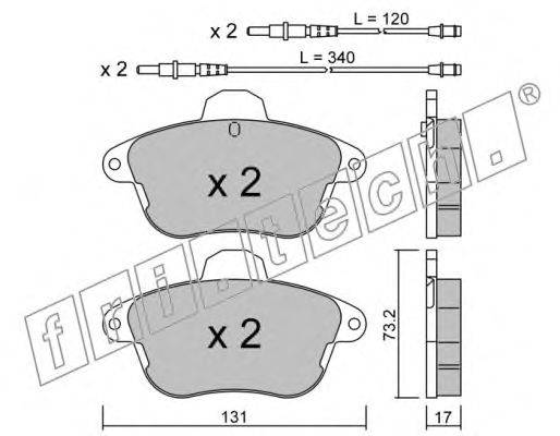 Комплект тормозных колодок, дисковый тормоз fri.tech. 191.1