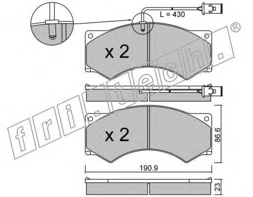 Комплект тормозных колодок, дисковый тормоз IVECO 1906070