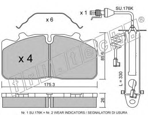 Комплект тормозных колодок, дисковый тормоз DAF 1436901